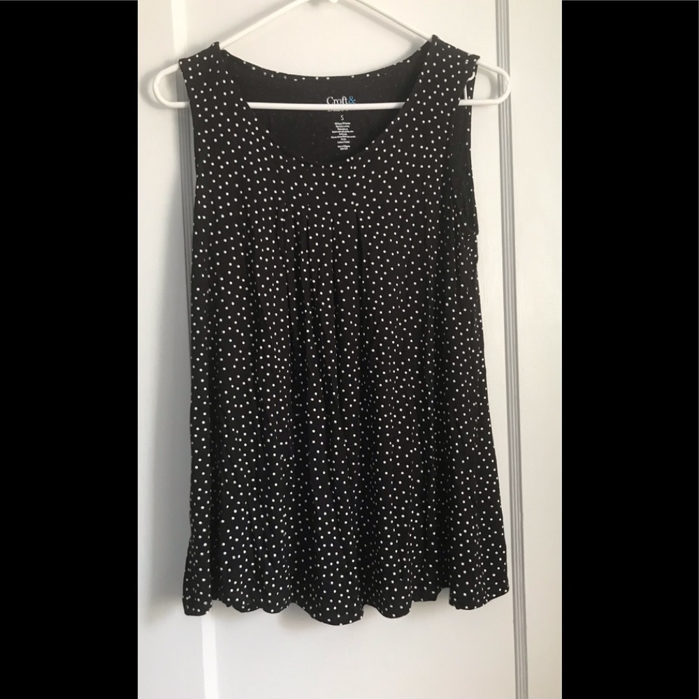 NWT Croft & Barrow Black/White Pleated Tank